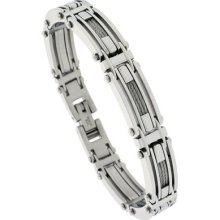 Stainless Steel Cable And Bar Bracelet Bss128