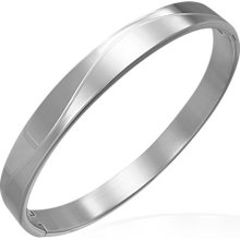Stainless Steel Cool Waves Hinged LESLIE Bangle