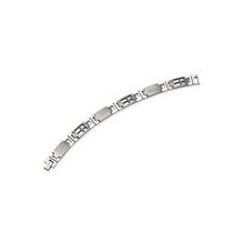 Stainless Steel Cross and Link Bracelet