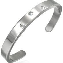 Stainless Steel CZ Accent HOLLYWOOD Bangle