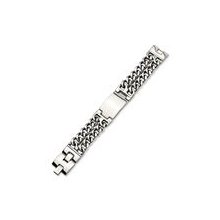 Stainless Steel Double Curb Chain ID Bracelet