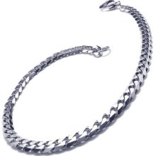 Stainless Steel Heavy Metal Chain Bracelet with Lobster Claw Clasp for Rockers, Motor Bikers, Gift for Boyfriends
