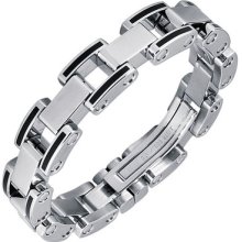 Stainless Steel Joseph Tyler Collection Link Bracelet 8.50 Inches Long 12mm Wide