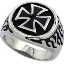 Stainless Steel Maltese / Iron Cross Ring Rss191