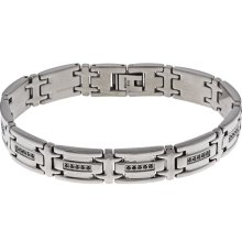 Stainless Steel Men's 1/2ct TDW Black Diamond Bracelet (8.5 inch)