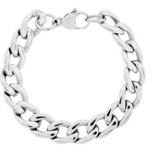 Stainless Steel Men's 9-inch Thick Curb Chain Bracelet (Thick Curb Chain Bracelet, 9