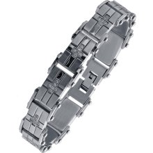 Stainless Steel Men's Cubic Zirconia Bracelet (Stainless Steel Bracelet with Cubic Zirconia)