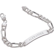 Stainless Steel Men's Engraved Id Bracelet