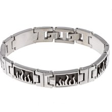 Stainless Steel Men's Flame Bracelet (8 1/2 inches)