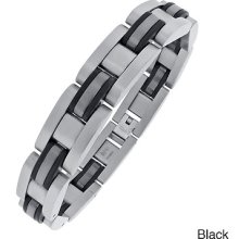 Stainless Steel Men's Plated Highlight Link Bracelet