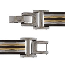 Stainless Steel Men's Tri-color Plated Bracelet
