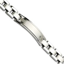 Stainless Steel Panther Link Id 8.5 Inch Bracelet