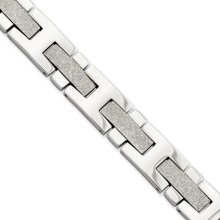 Stainless Steel Polished and Laser Cut 8.5 Inch Bracelet