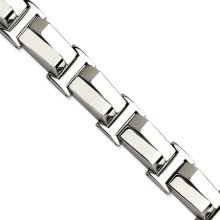 Stainless Steel Polished Double Link 8.5 Inch Bracelet