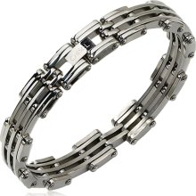 Stainless Steel Polished Link Cuff Bracelet
