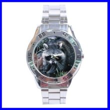 Stainless Steel Watch RACCOON Animal Jungle Pet Vet Wild Gift (311495