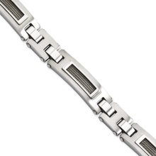 Stainless Steel Wire and Polished 8.75 Inch Bracelet