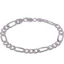Sterling Essentials Sterling Silver 9-inch Figaro Chain Bracelet (8mm)