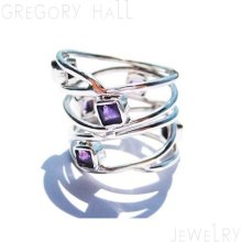 Sterling Silver 925 Ring Rings Purple Amethyst Gemstone Wedding Band Engagement Jewelry Jewellery SSR-195