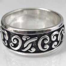Sterling Silver .925 Scroll Celtic Trinity Knot Ring8