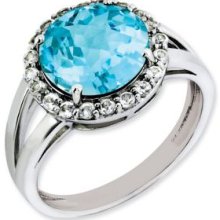 Sterling Silver Blue Topaz Ring Size: 6