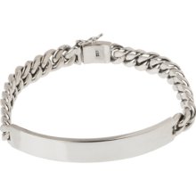 Sterling Silver Curb Chain ID Bracelet - 7.5 Inch Sterling Silver Curb Chain ID Bracelet - 7.5 Inch