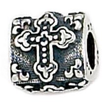 Sterling Silver Faith Religion Cross Zable Bead Bz1426