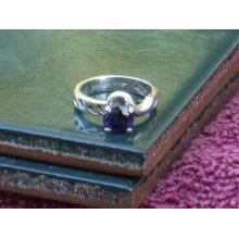 Sterling Silver Qvc Dark Blue Cubic Zirconia Ring Size 5