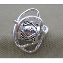 Sterling Silver Wrapped Bali Bead Ring Original Design