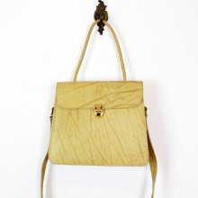 structured satchel / maize buffalo hide leather boxy purse