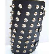 Studded Leather Gauntlet Wristband Gothic Death Metal
