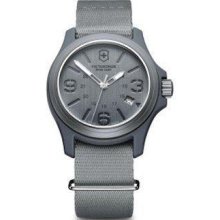 Swiss Army Victorinox Mens Original Nato Steel Case Grey Nylon Band $325.00