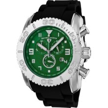 Swiss Legend Men's Commander Chronograph Dark Green Dial Black Silicon