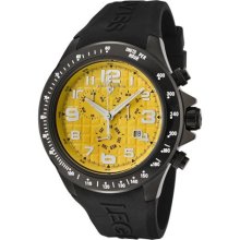 Swiss Legend Men's Eograph Yellow Dial Black Silicone Chronograph ...