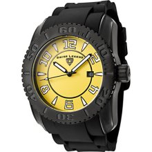 Swiss Legend Watch 20068-bb-07 Men's Commander Yellow Dial Black Rubber