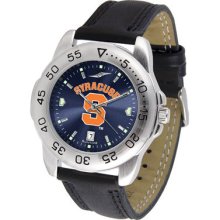 Syracuse University Orange Mens Leather Sport Watch