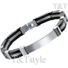 T&t Stainless Steel Id Link Bracelet (bbr143)