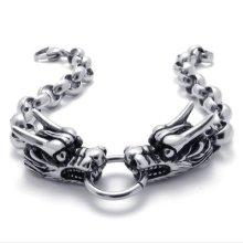 Tb108 Men's Dragon Stylish Chain Rock Band Biker Stainless Steel Bracelet Bangle