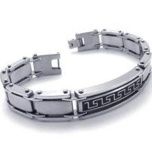 Tb14 Men's Simple Design Stylish Chain Stainless Steel Bracelet Bangle