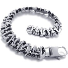 Tb52 Men's Vintage Fleur De Lis Stylish Cool Stainless Steel Bangle Bracelet