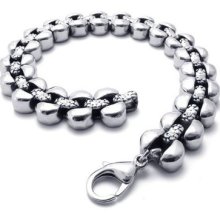 Tb59 Men's Vintage Punk Rock Stylish Band Cool Stainless Steel Bangle Bracelet