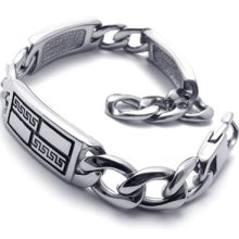 Tb61 Men's Vintage Punk Rock Stylish Band Cool Stainless Steel Bangle Bracelet