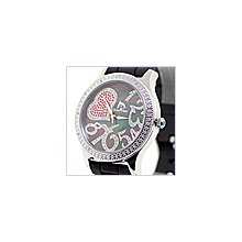 Techno Master Round Diamond Womens Heart Watch