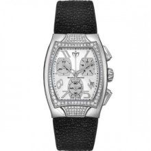 Technomarine Chronograph Silver Dial Diamonds Silicone Strap Womens Watch Dtsc14
