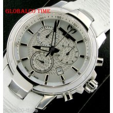 Technomarine Fashion Women's Watch White Leather Strap Chronograph 609009 Uf6