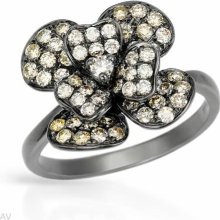 Terrific Brand New Ring With 1.05ctw Genuine Clean Diamonds Made of 14K Black Go
