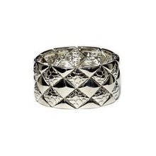 Textured Triangles Stretch Bracelet SILVER