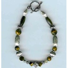 Tiger-Eye And Sterling Silver Bracelet