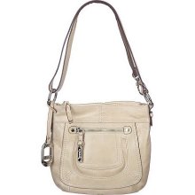 Tignanello Glazed Leather Convertible Crossbody Bag w/Front Pocket - Bone - One Size