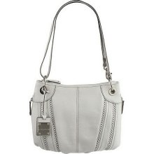 Tignanello Pebble Leather Convertible Shoulder Bag w/Perforation - White - One Size